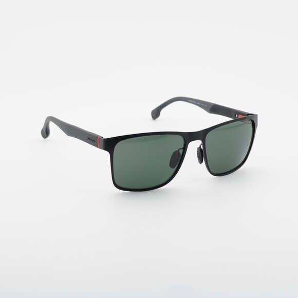 Carrera 8026/S 003/QT Sunglasses Black Square Frame Green Lenses